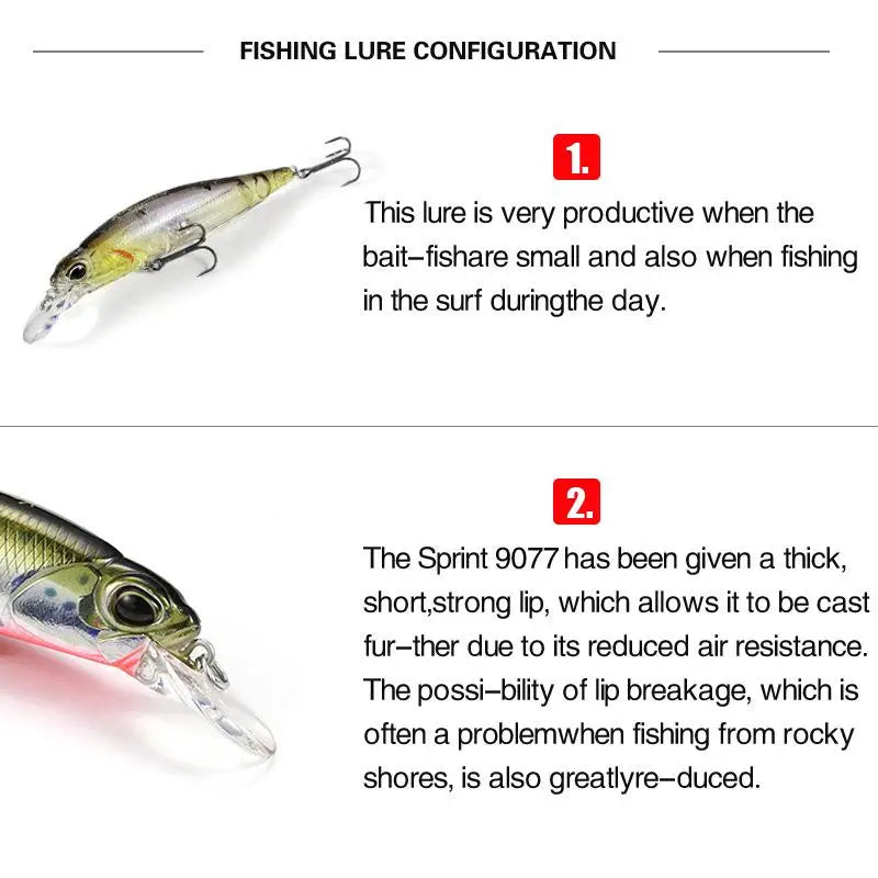 Rasante 77 SP - 77mm e 8,4g / 63mm e 5g Minnow Long Cast